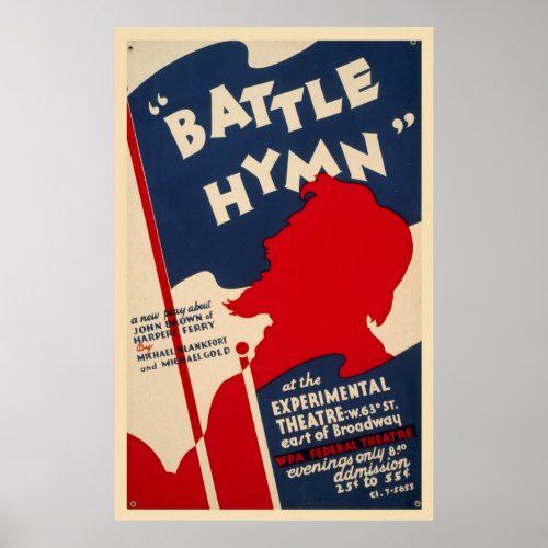 Battle Hymn Harpers Ferry 1938 WPA Vintage Poster