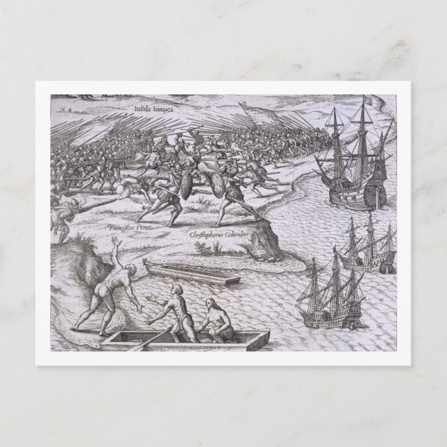 Battle in Jamaica between Christopher Columbus (14 Postcard (Front)