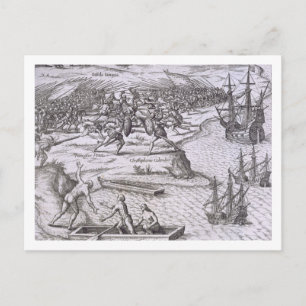 Battle in Jamaica between Christopher Columbus (14 Postcard