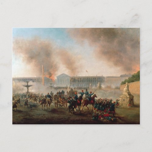 Battle in the Place de la Concorde 1871 Postcard