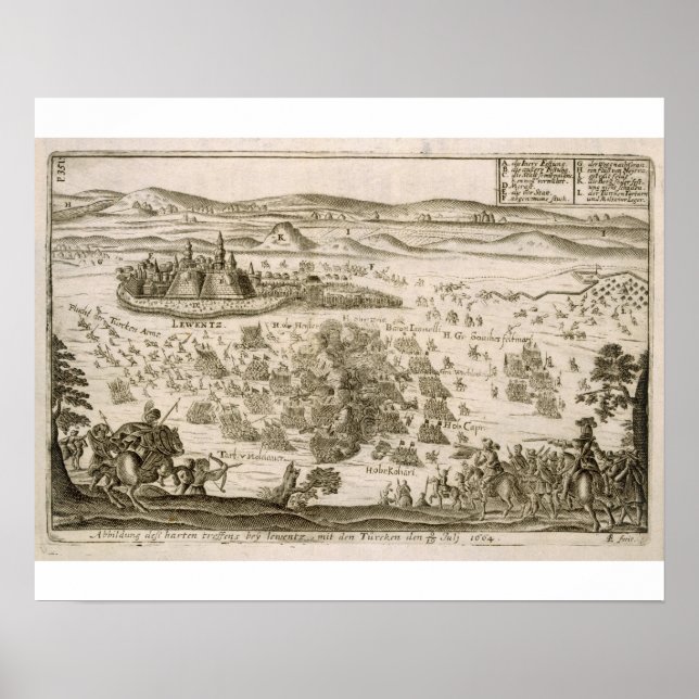 Battle near the Town of Levice in 1664, illustrati Poster (Front)