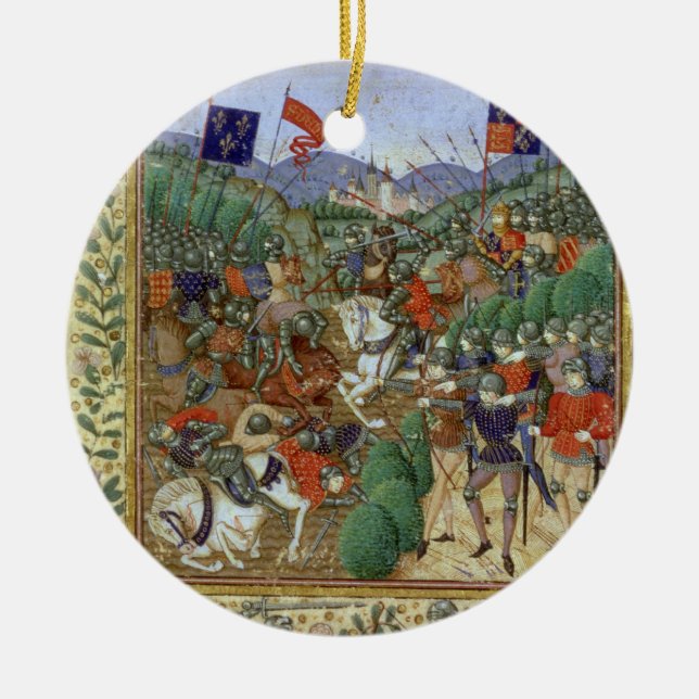 Battle of Agincourt, October 25th 1415 (w/c on pap Ceramic Ornament (Front)