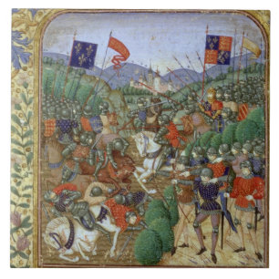 Battle of Agincourt, October 25th 1415 (w/c on pap Tile