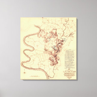Battle of Antietam - Civil War Panoramic Map 5 Canvas Print