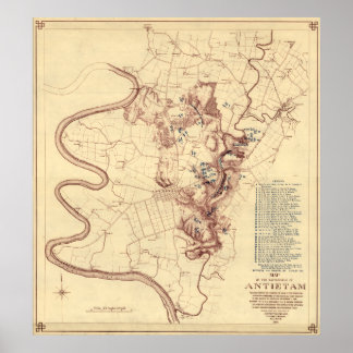 Battle of Antietam - Civil War Panoramic Map 5 Poster