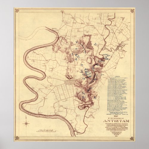 Battle of Antietam _ Civil War Panoramic Map 5 Poster
