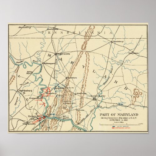 Battle of Antietam _ Civil War Panoramic Map 6 Poster