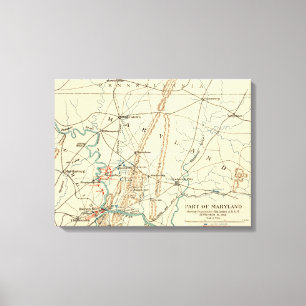Battle of Antietam - Civil War Panoramic Map 7 Canvas Print