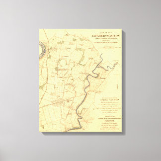 Battle of Antietam - Civil War Panoramic Map Canvas Print