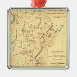 Battle of Antietam - Civil War Panoramic Map Metal Ornament