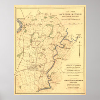 Battle of Antietam - Civil War Panoramic Map Poster