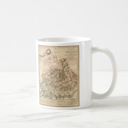 Battle of Brandywine American Revolution Map 1784 Coffee Mug