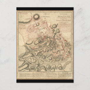 Battle of Brandywine American Revolution Map 1784 Postcard