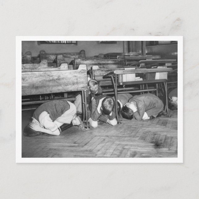 Battle Of Britain & The Blitz: #5 Air Raid Drill Postcard (Front)