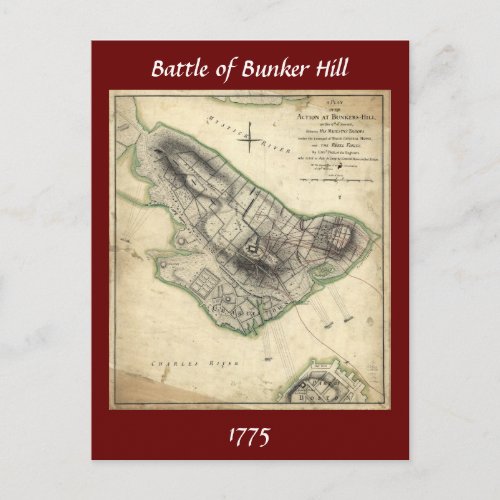 Battle of Bunker Hill _ American Revolutionary War Postcard