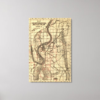 Battle of Chickamauga - Civil War Panoramic Map 2 Canvas Print