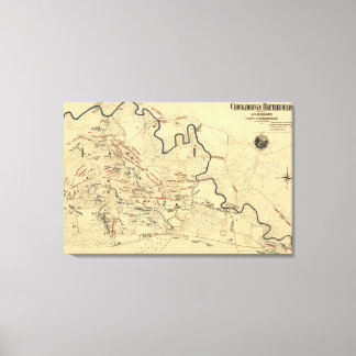 Battle of Chickamauga - Civil War Panoramic Map 2 Canvas Print