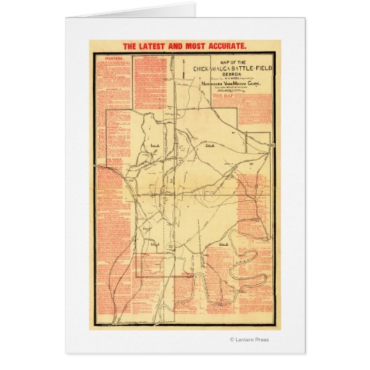 Battle of Chickamauga - Civil War Panoramic Map 2 Cards (Front)