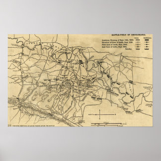 Battle of Chickamauga - Civil War Panoramic Map 2 Poster