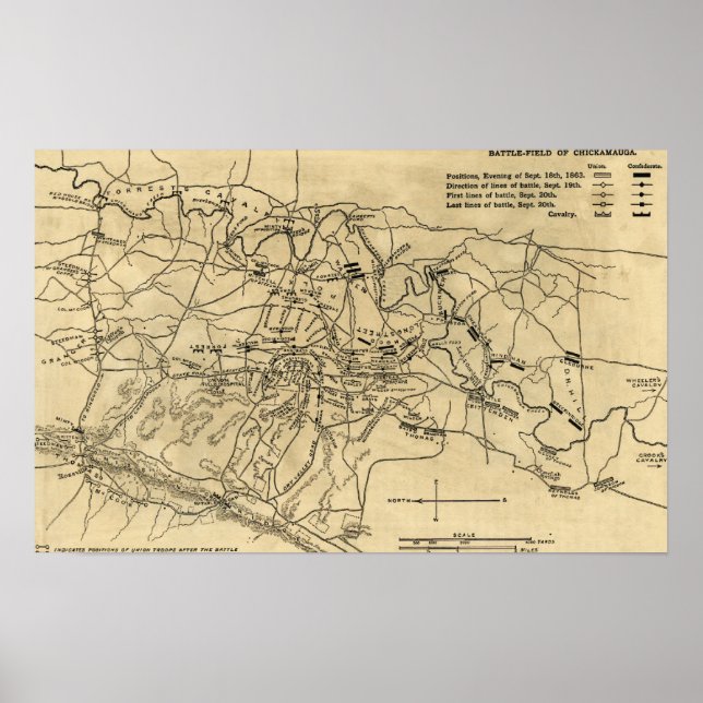 Battle of Chickamauga - Civil War Panoramic Map 2 Poster (Front)
