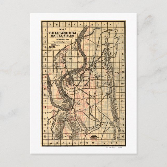 Battle of Chickamauga - Civil War Panoramic Map 3 Postcard (Front)