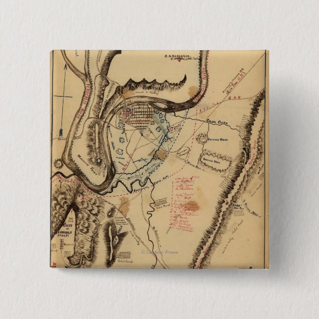 Battle of Chickamauga - Civil War Panoramic Map 4 Button (Front)