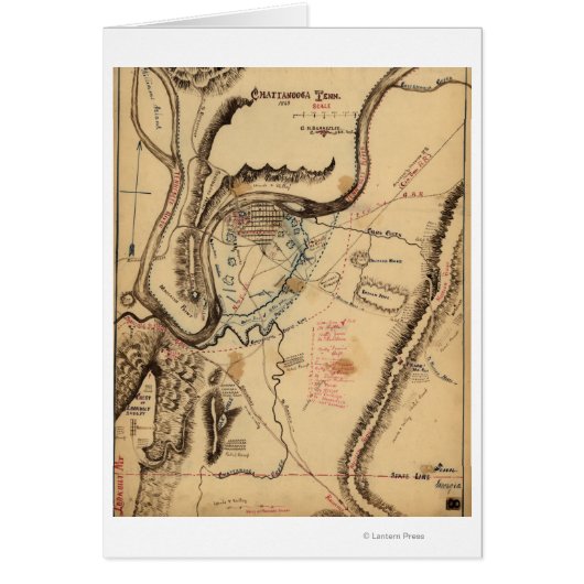 Battle of Chickamauga - Civil War Panoramic Map 4 Cards (Front)