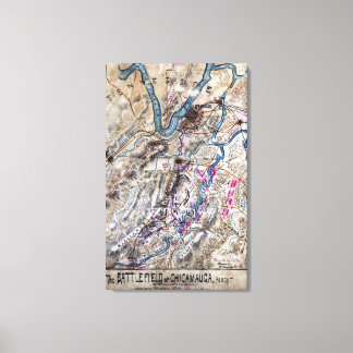 Battle of Chickamauga - Civil War Panoramic Map Canvas Print