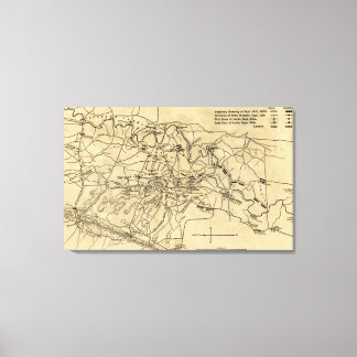 Battle of Chickamauga - Civil War Panoramic Map Canvas Print