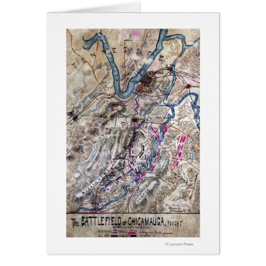 Battle of Chickamauga - Civil War Panoramic Map Cards (Front)