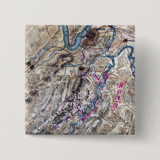 Battle of Chickamauga - Civil War Panoramic Map Pinback Button