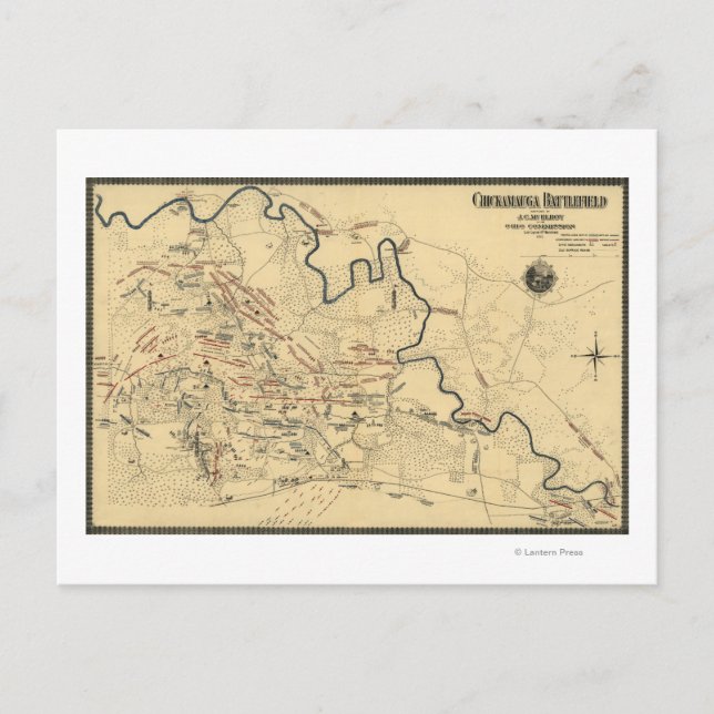 Battle of Chickamauga - Civil War Panoramic Map Postcard (Front)