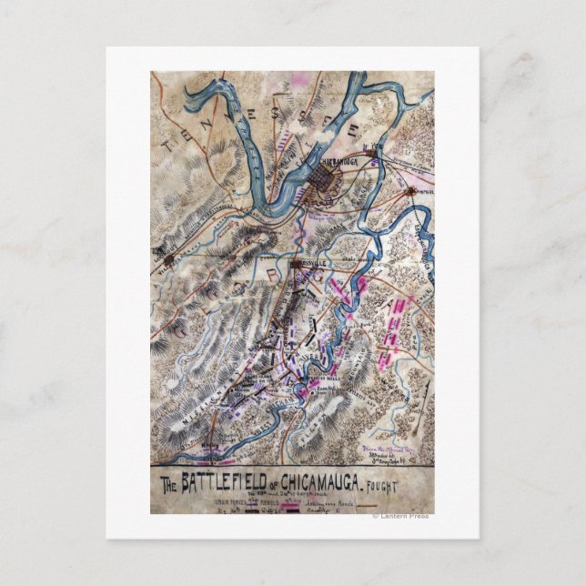 Battle of Chickamauga - Civil War Panoramic Map Postcard (Front)