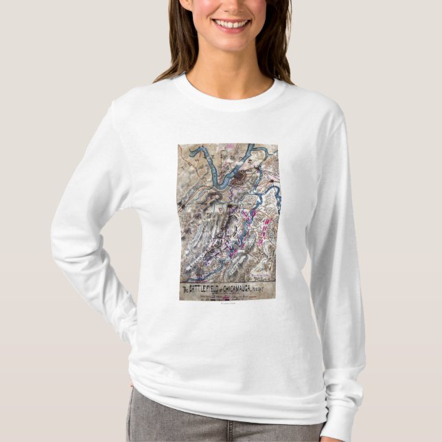 Battle of Chickamauga - Civil War Panoramic Map T-Shirt (Front)