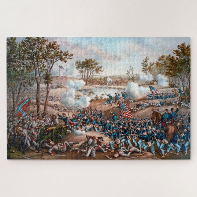 Battle of Cold Harbor by Kurz and Allison 1888 Jigsaw Puzzle (Horizontal)