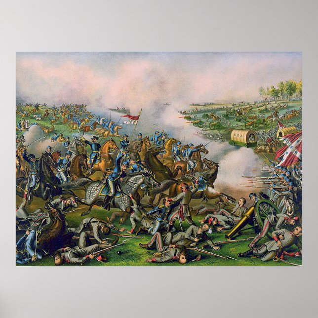 Battle of Five Forks Kurz & Allison Lithograph  Poster (Front)