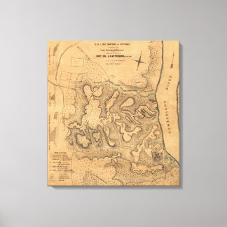 Battle of Fort Donelson - Civil War Panoramic Ma Canvas Print