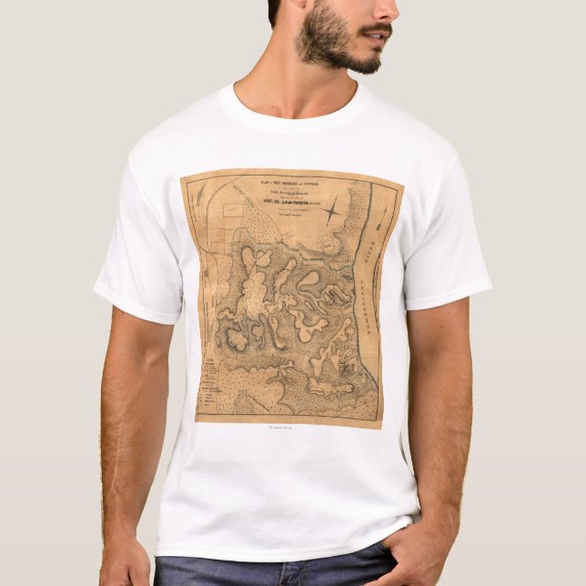 Battle of Fort Donelson - Civil War Panoramic Ma T-Shirt (Front)