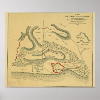 Battle of Fort Henry - Civil War Panoramic Map Poster