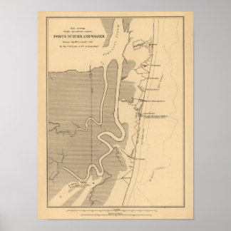 Battle of Fort Sumter - Civil War Panoramic 4 Poster