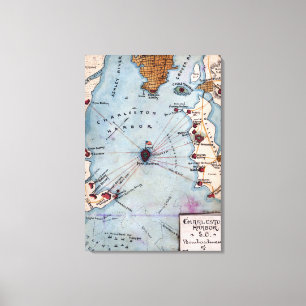 Battle of Fort Sumter - Civil War Panoramic Canvas Print