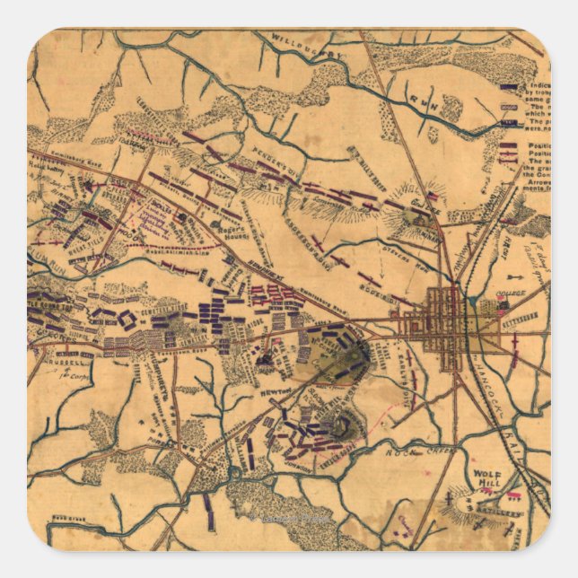 Battle of Gettysburg 14 Square Sticker (Front)