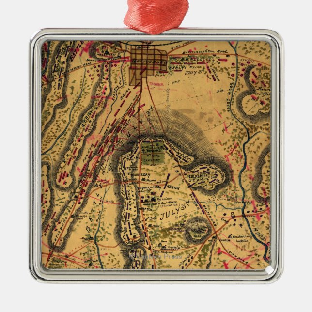 Battle of Gettysburg Metal Ornament (Front)