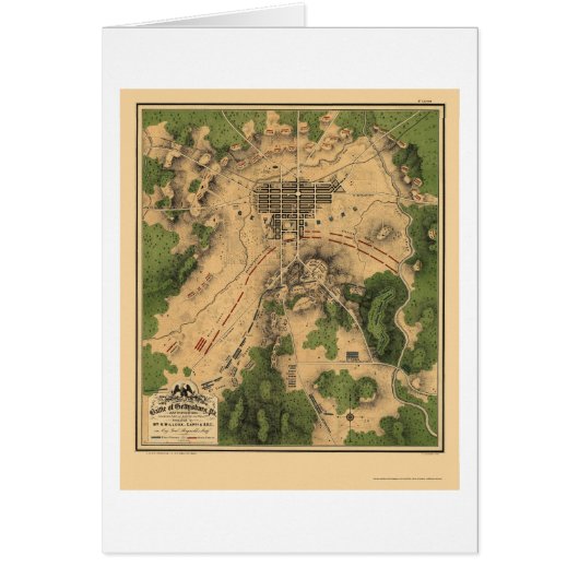 Battle of Gettysburg, PA Panoramic Map - 1863 Cards (Front)