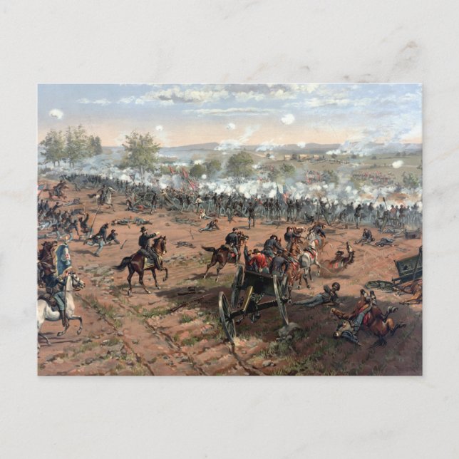 Battle of Gettysburg (restored) painting Postcard (Front)
