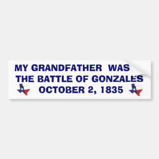 BATTLE OF GONZALES - 1835 BUMPER STICKER