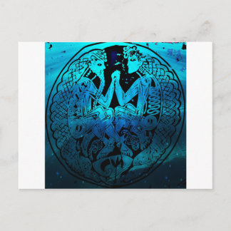 Battle of good vs evil postcard