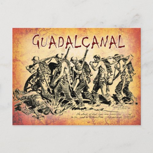 Battle of Guadalcanal 1943 Postcard