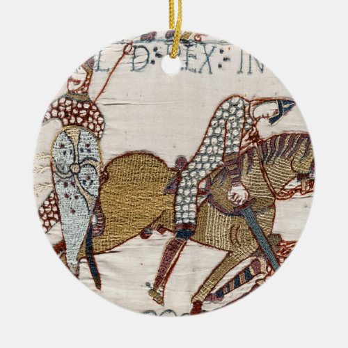 Battle of Hastings_ Bayeux Tapestry King Harold Ceramic Ornament
