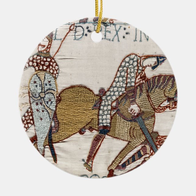 Battle of Hastings- Bayeux Tapestry King Harold Ceramic Ornament (Front)